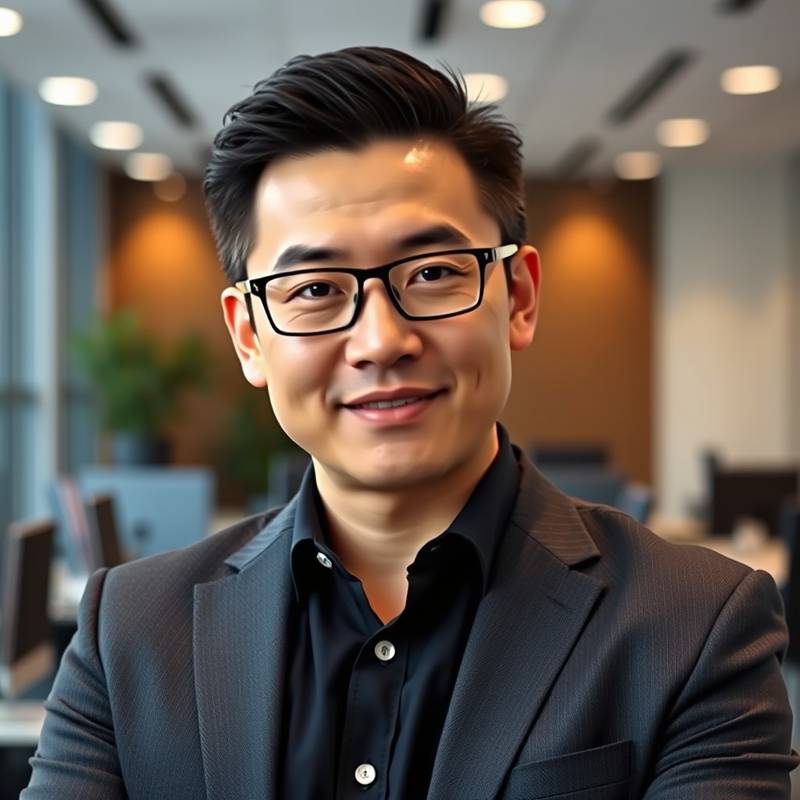 Headshot of Alistair Chen, a seasoned TV executive and co-founder of Lights, Camera, Action!