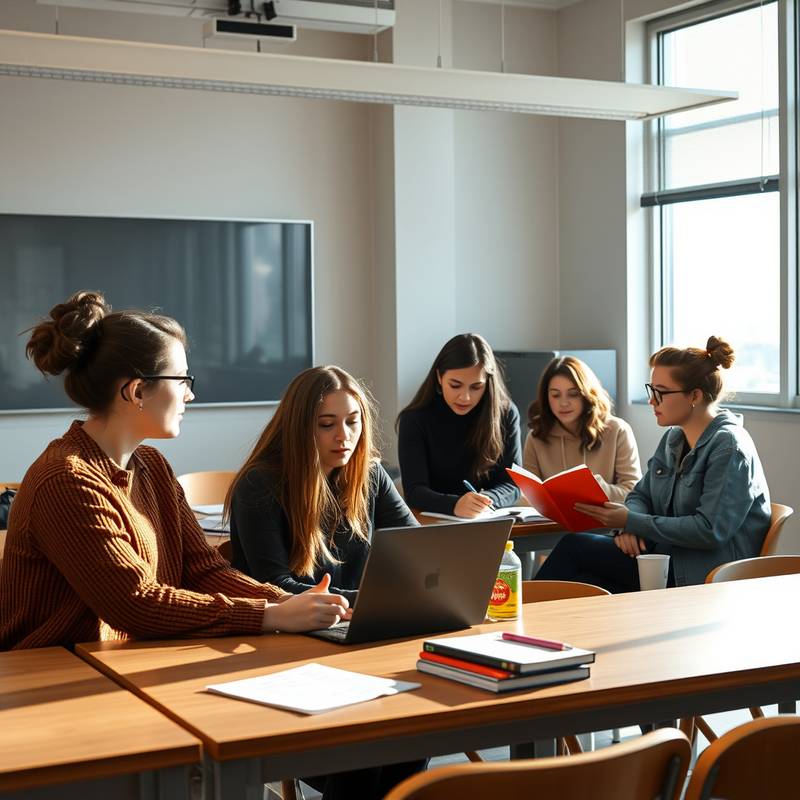 Students collaborating on a screenplay during the 'Screenwriting for TV' course.